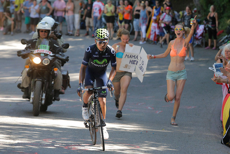 Quintana during the 
stunning break away that shell shocked the peleton - http://photos.denverpost.com/2013/07/06/photos-
tour-de-france-stage-8/